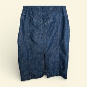 Vintage Y2K Express Design Studio Dark Denim Pencil Skirt Size 0